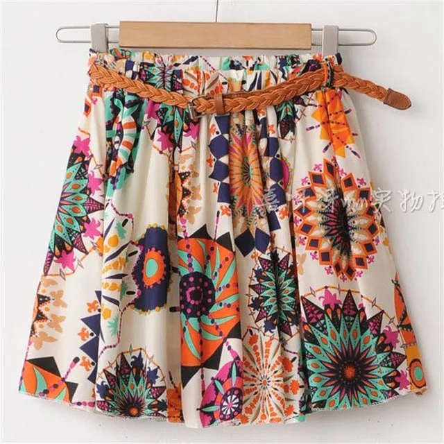 2017 SUMMER STYLE WOMEN SKIRT SAIA CASUAL CUTE ABOVE KNEE MINI SHORT SAIAS CHIFFON SKIRTS GIRLS INTERLINING BLUE BLACK (NO BELT)