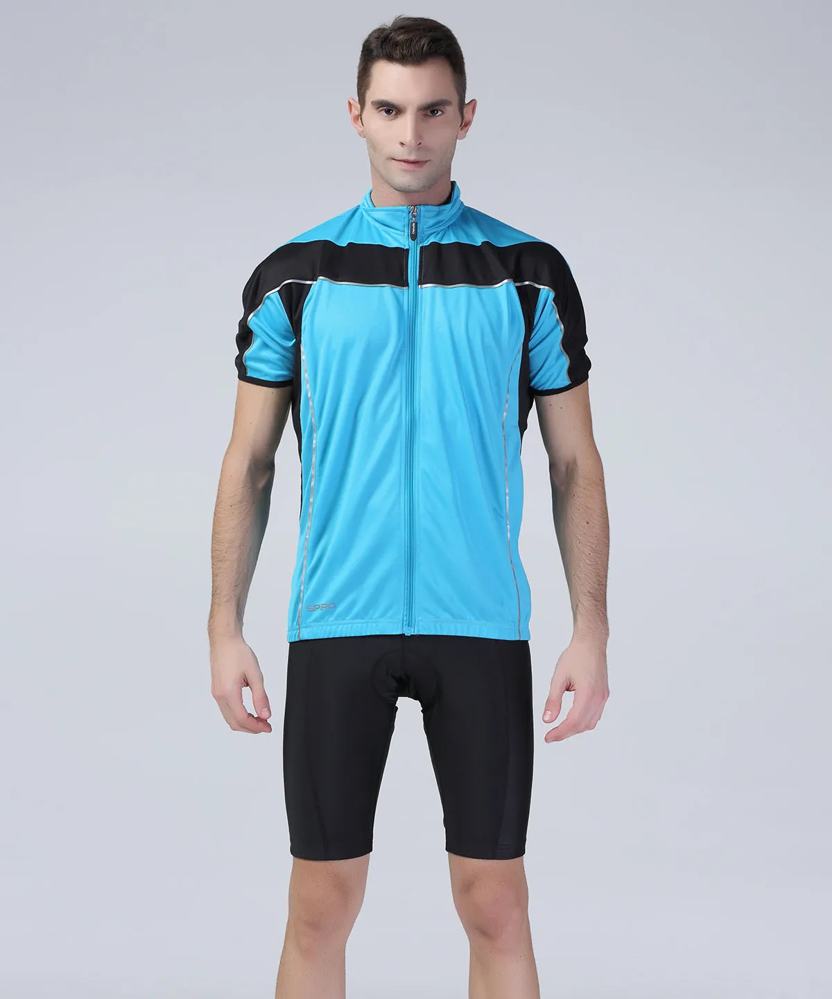 Aqua/Black - Spiro bikewear full-zip top