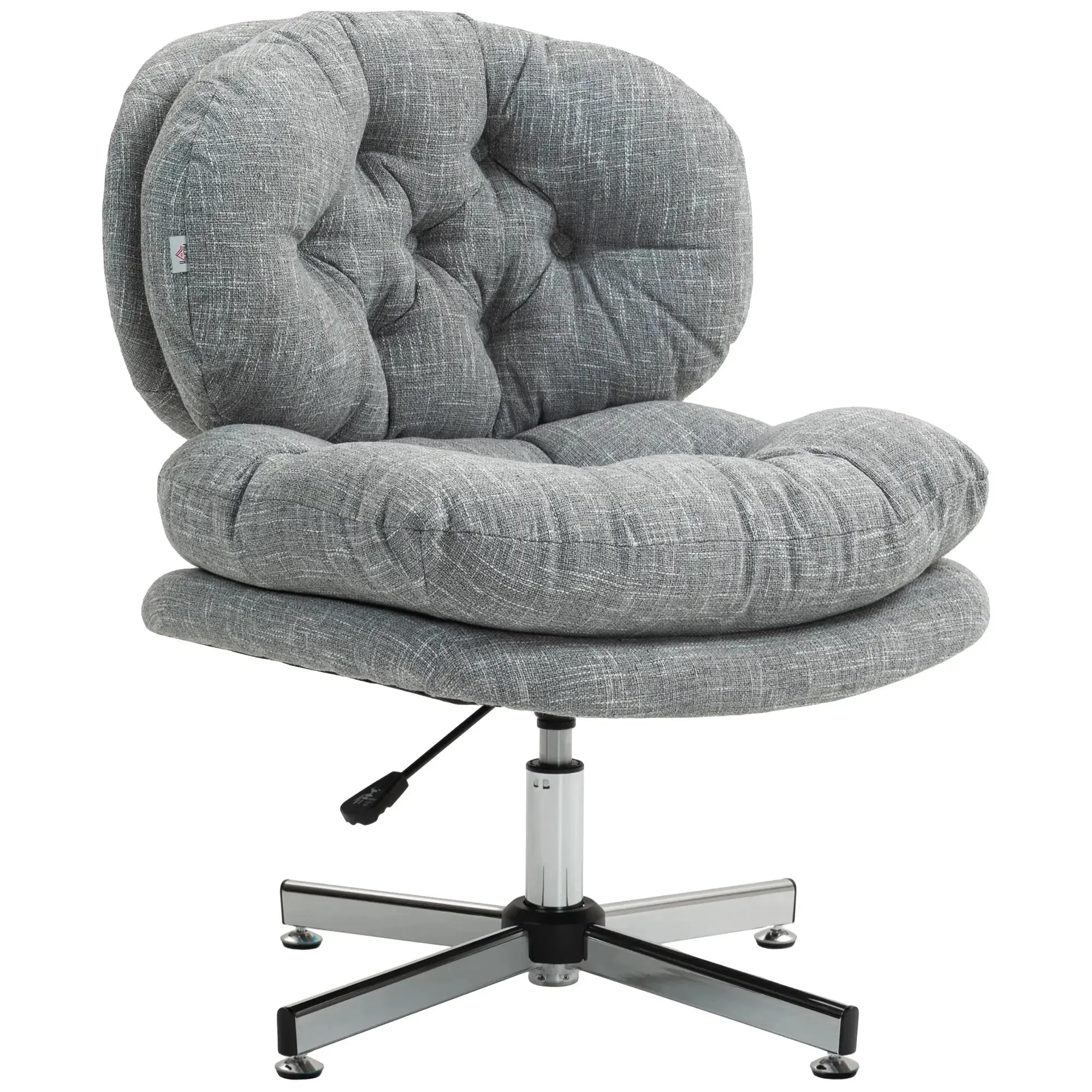 Armless Office Chair with Wide Padded Seat and Adjustable Height - Available in 2 Colours