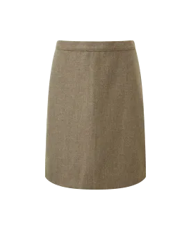 Beauly Tweed Skirt - Loden Green Herringbone Tweed