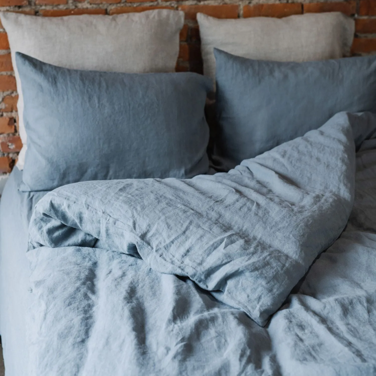 Blue Fog Linen Duvet Cover