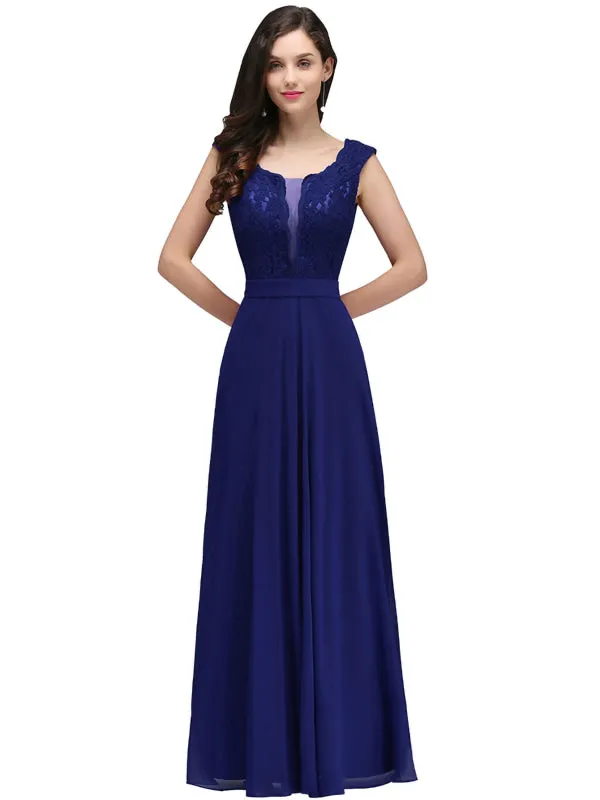 Cap Sleeves ALine Evening Dresses with Sash Sweetheart Floral Lace Appliques Party Wear Dresses