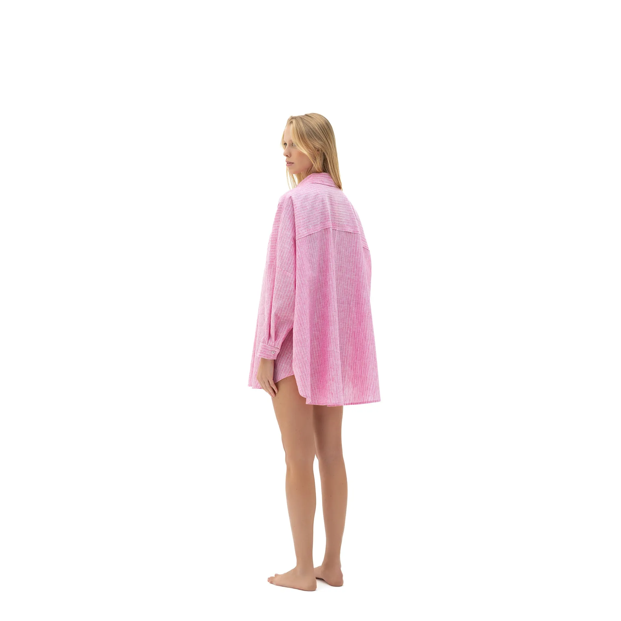 CETO PINK STRIPED OVERSIZED SHIRT