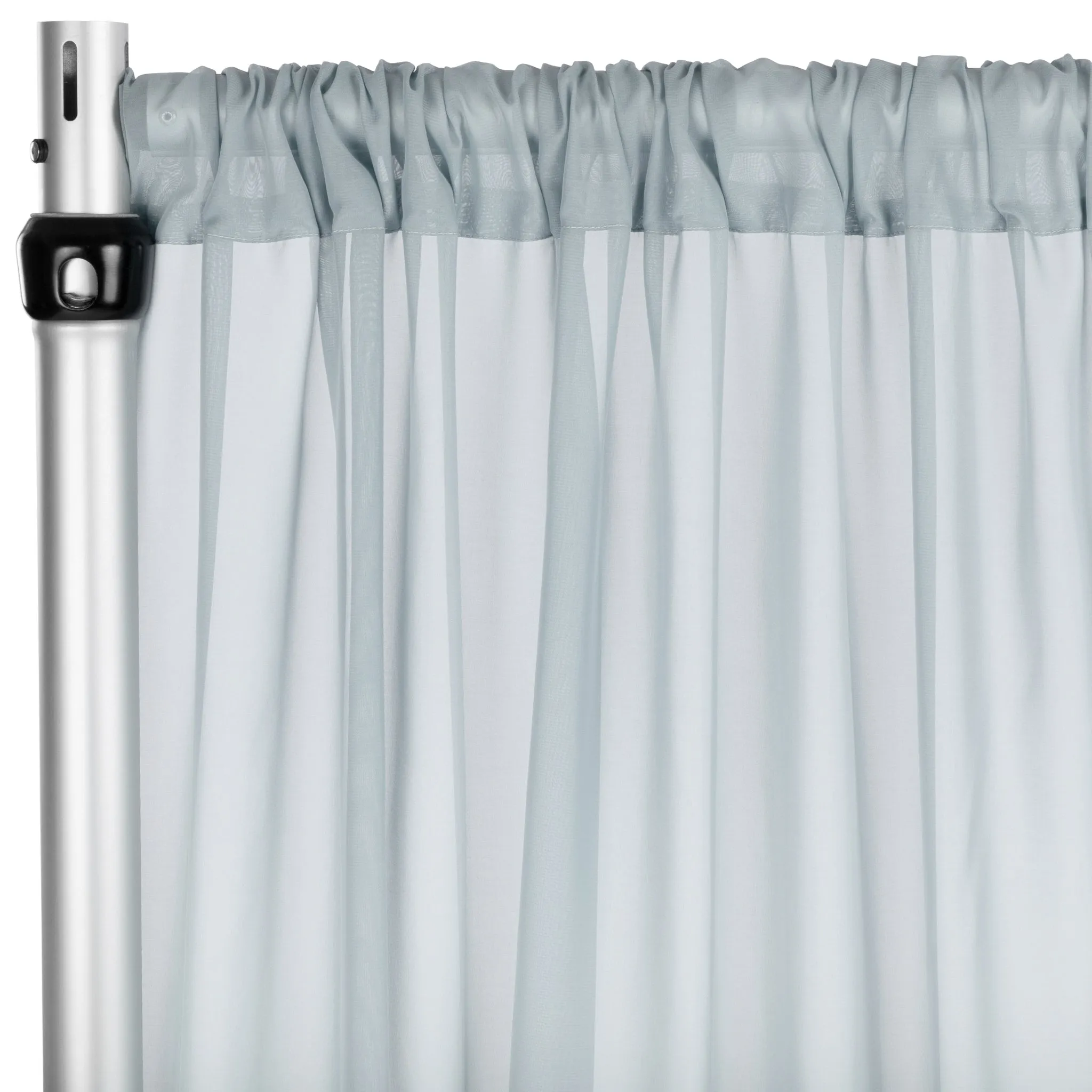 Chiffon Curtain Drape 12ft H x 58" W Panel - Dusty Blue