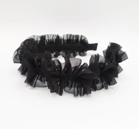 chiffon ruffle pleated headband feminine style hairband for women