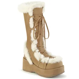 Demonia CUBBY-311 | Camel Vegan Suede Mid-Calf Boots