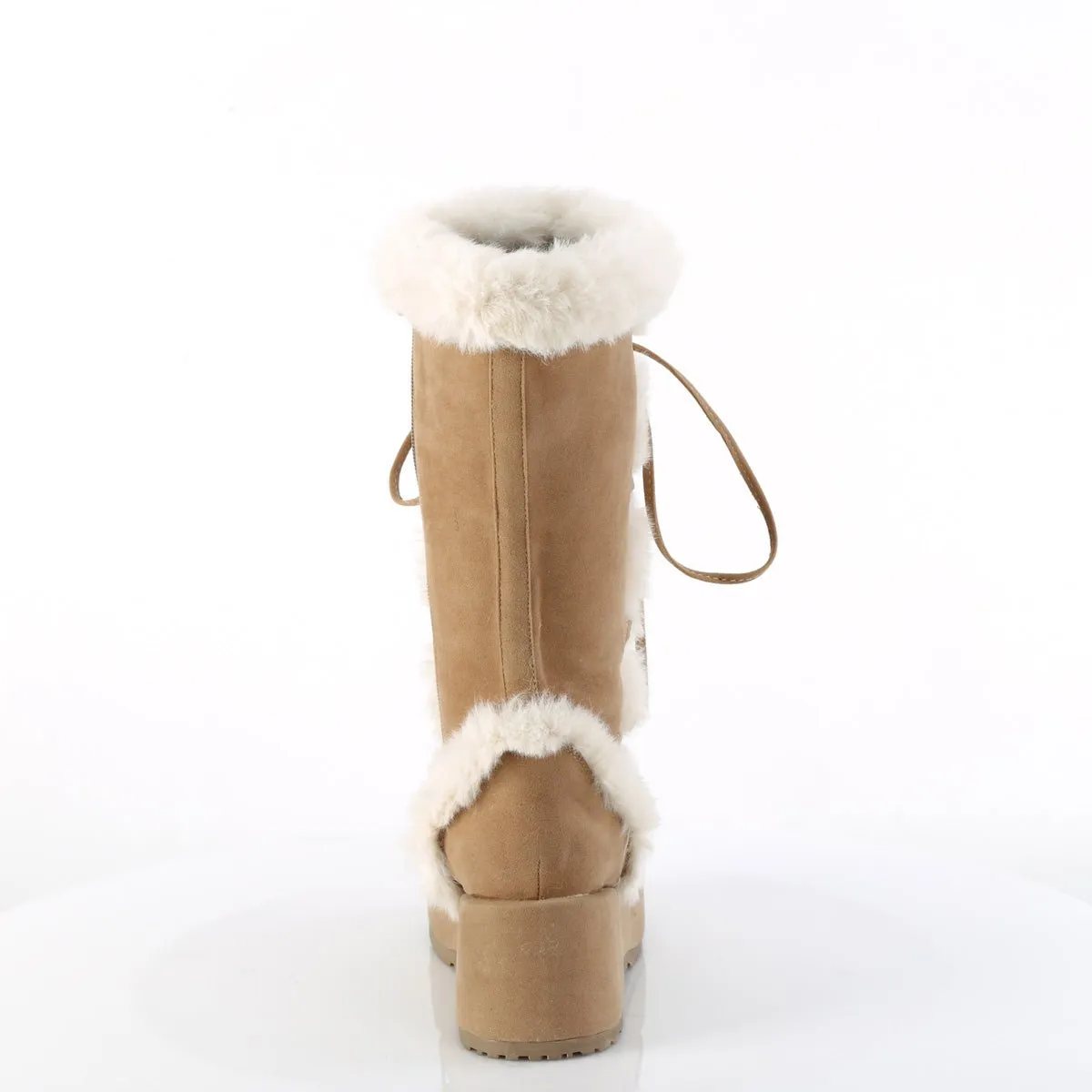 Demonia CUBBY-311 | Camel Vegan Suede Mid-Calf Boots