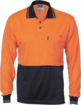 DNC Hi Vis Two Tone Cool Breathe Polo Shirt Long Sleeve (3813)