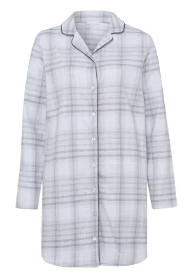 Edda Long Sleeve Nightgown | Grey Check 76655-2052