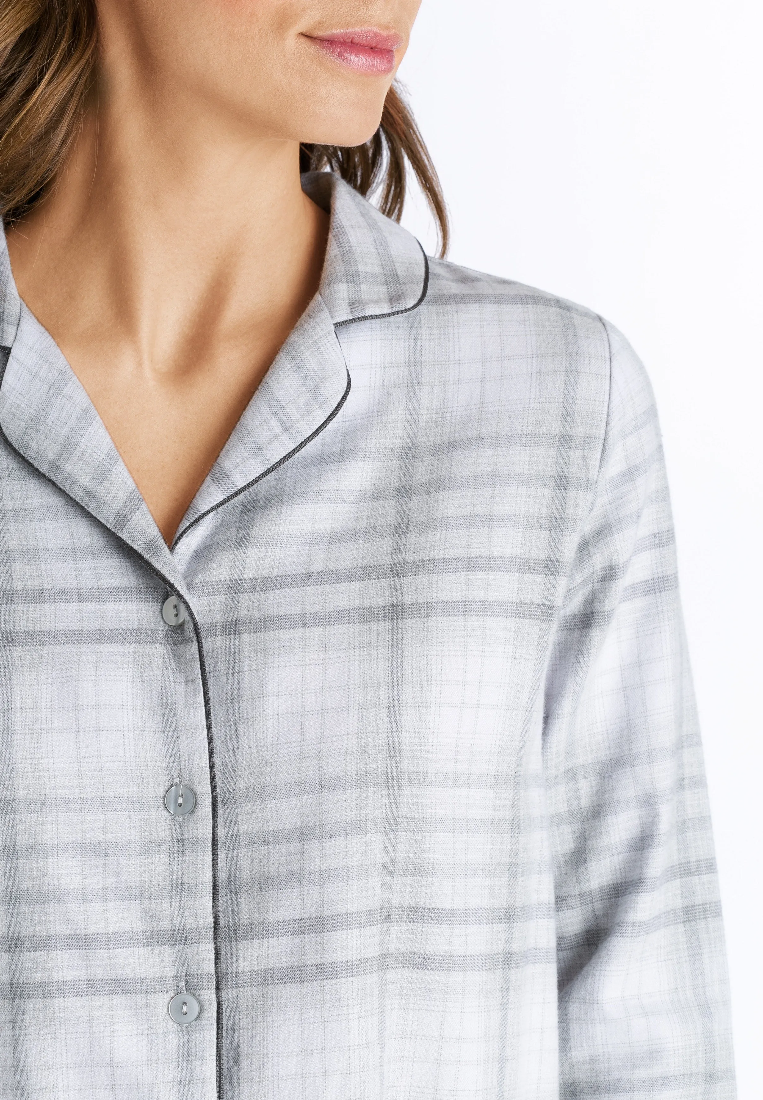 Edda Long Sleeve Nightgown | Grey Check 76655-2052