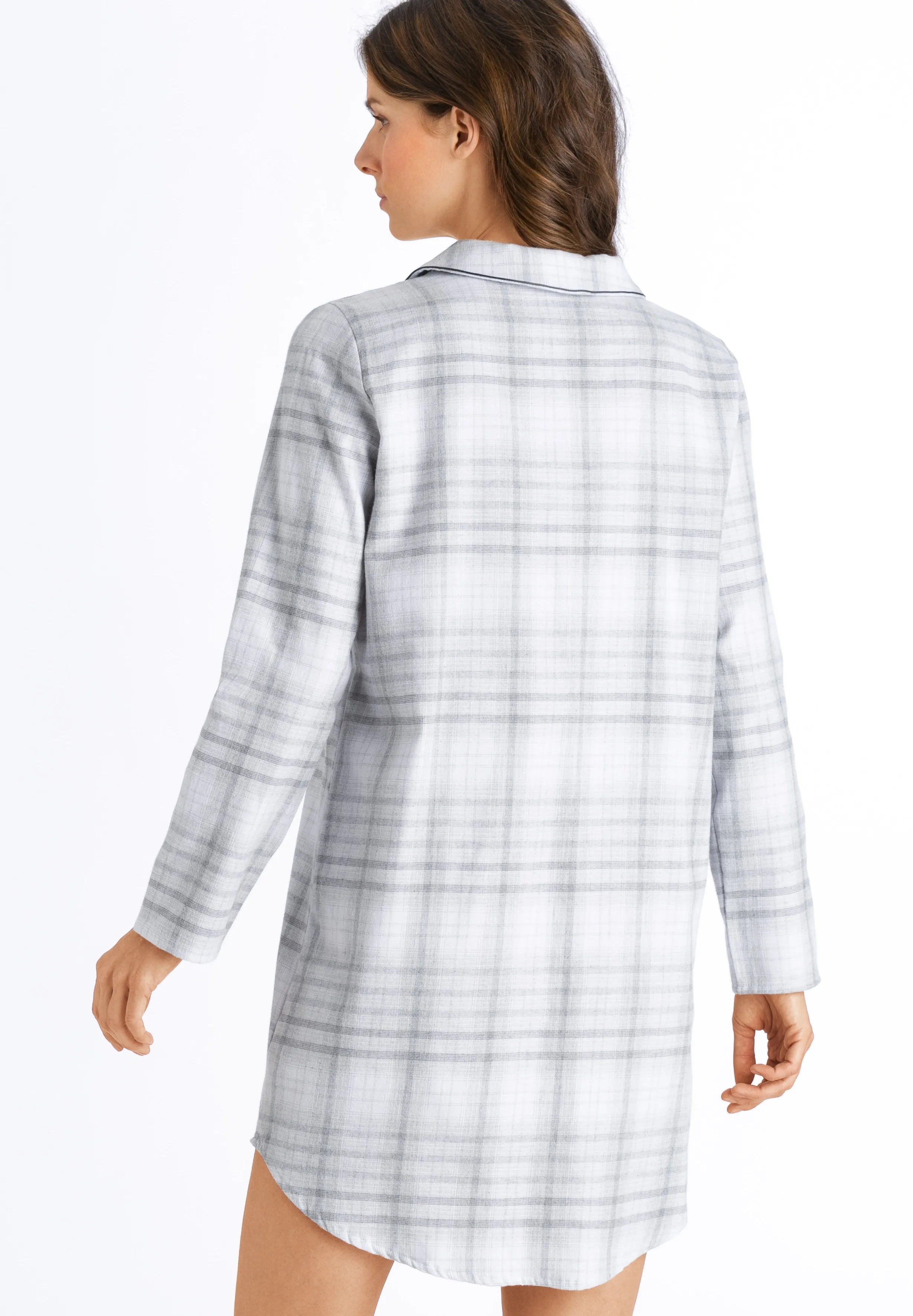 Edda Long Sleeve Nightgown | Grey Check 76655-2052