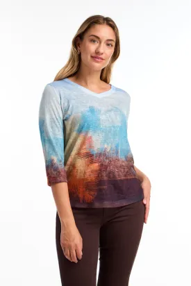 FDJ 3/4 Sleeve V-Neck Top - Style 3175451