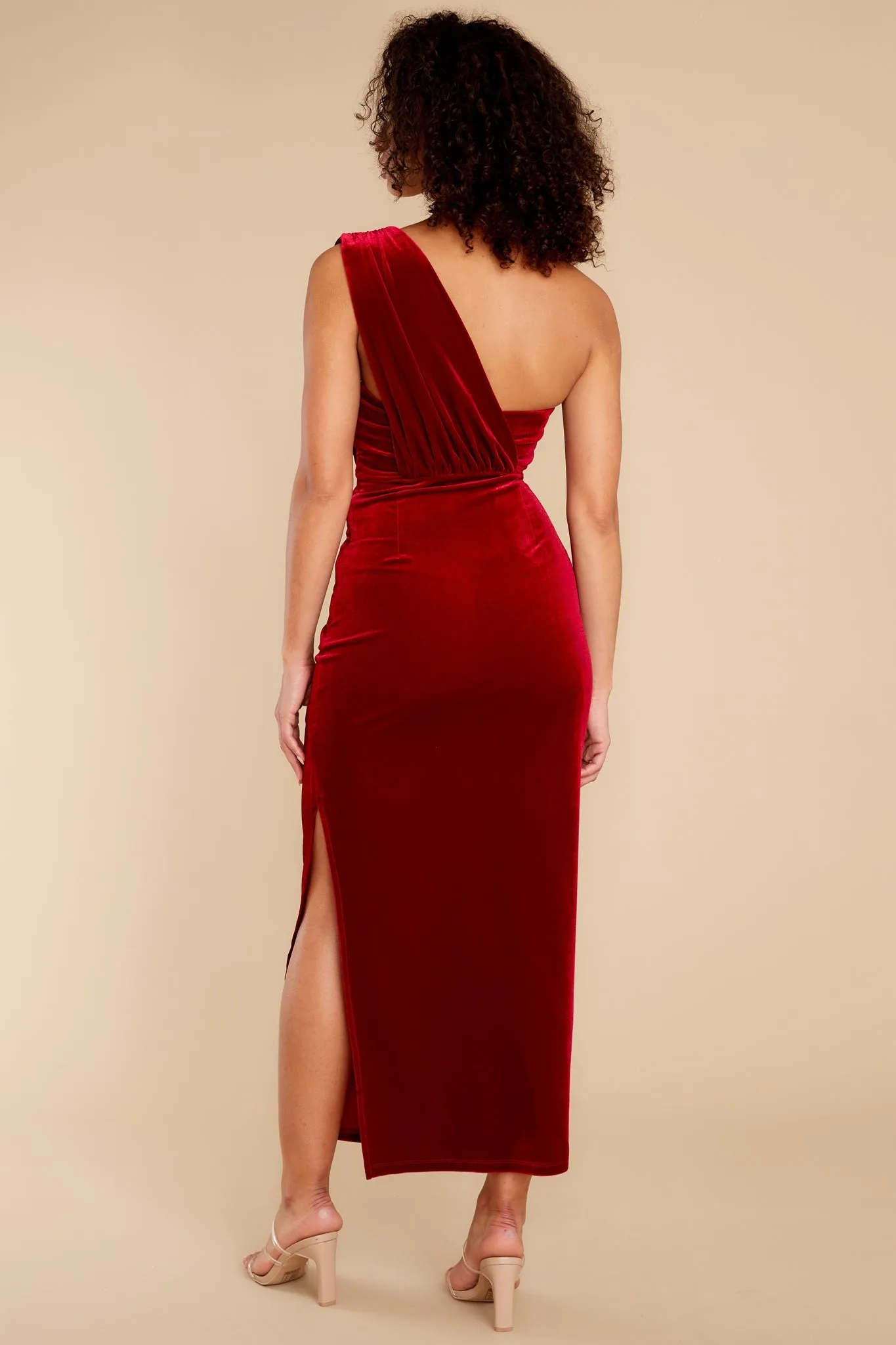 Flawless Beauty Red Velvet Maxi Dress