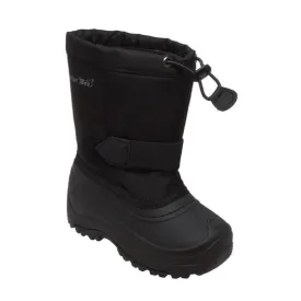 Girl's Nylon Winter Boots Black Leather Boots