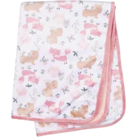 Girls Woodland Critters Plush Blanket