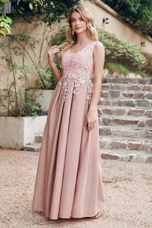 Gorgeous Lace Appliques Aline Evening Dress Sleeveless Bridesmaid Dress