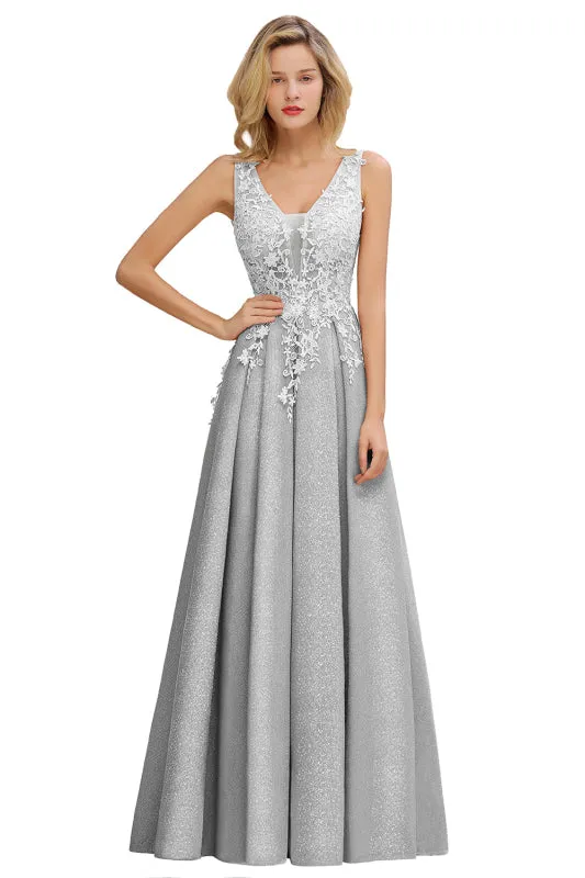 Gorgeous Lace Appliques Aline Evening Dress Sleeveless Bridesmaid Dress