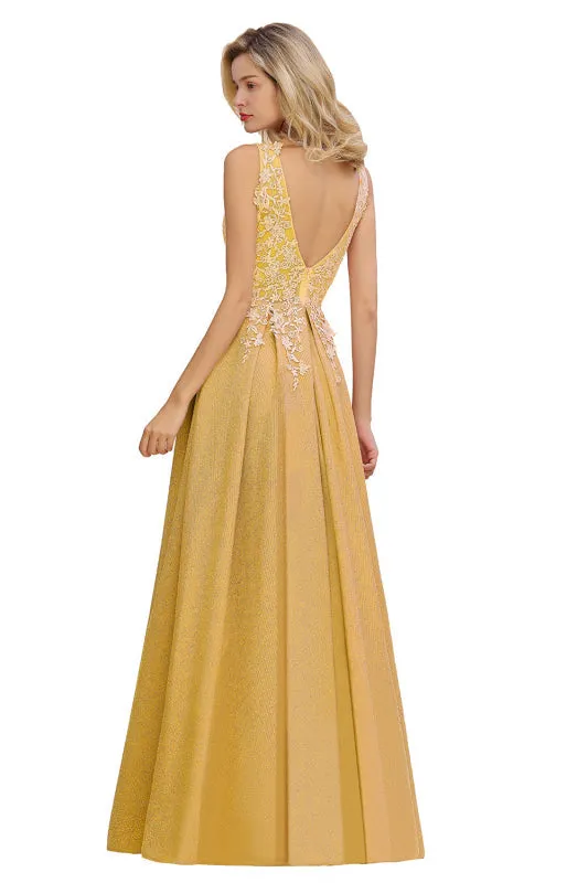 Gorgeous Lace Appliques Aline Evening Dress Sleeveless Bridesmaid Dress