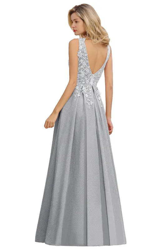 Gorgeous Lace Appliques Aline Evening Dress Sleeveless Bridesmaid Dress