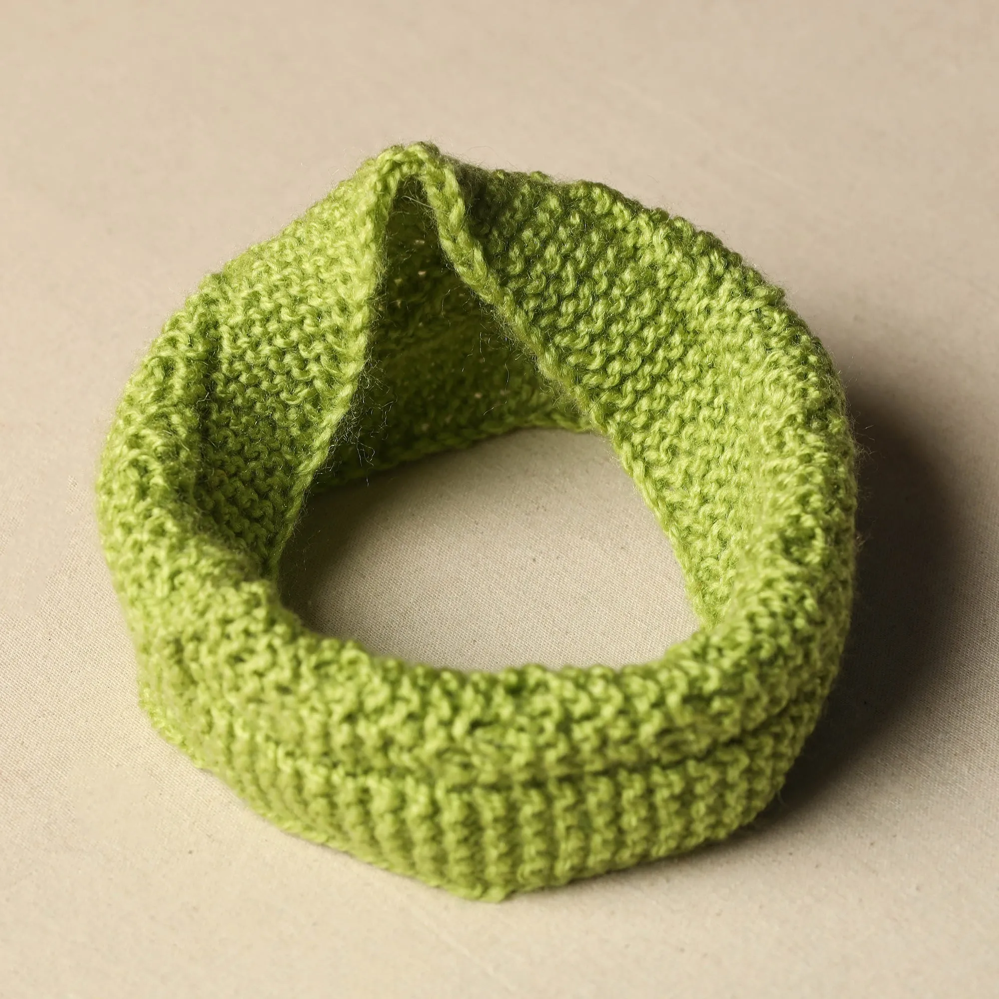 Green - Kumaun Hand Knitted Woolen Warm Headband 50