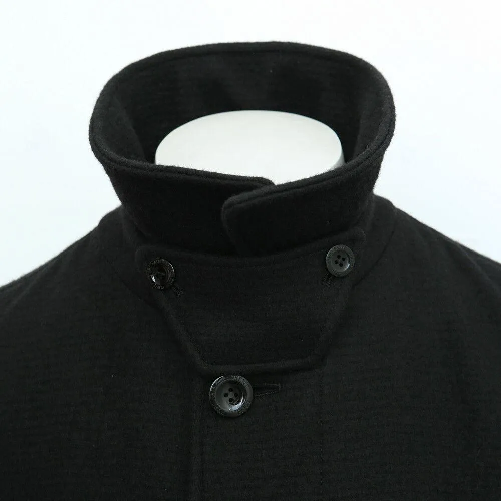 Heavy Black Overcoat in Wool