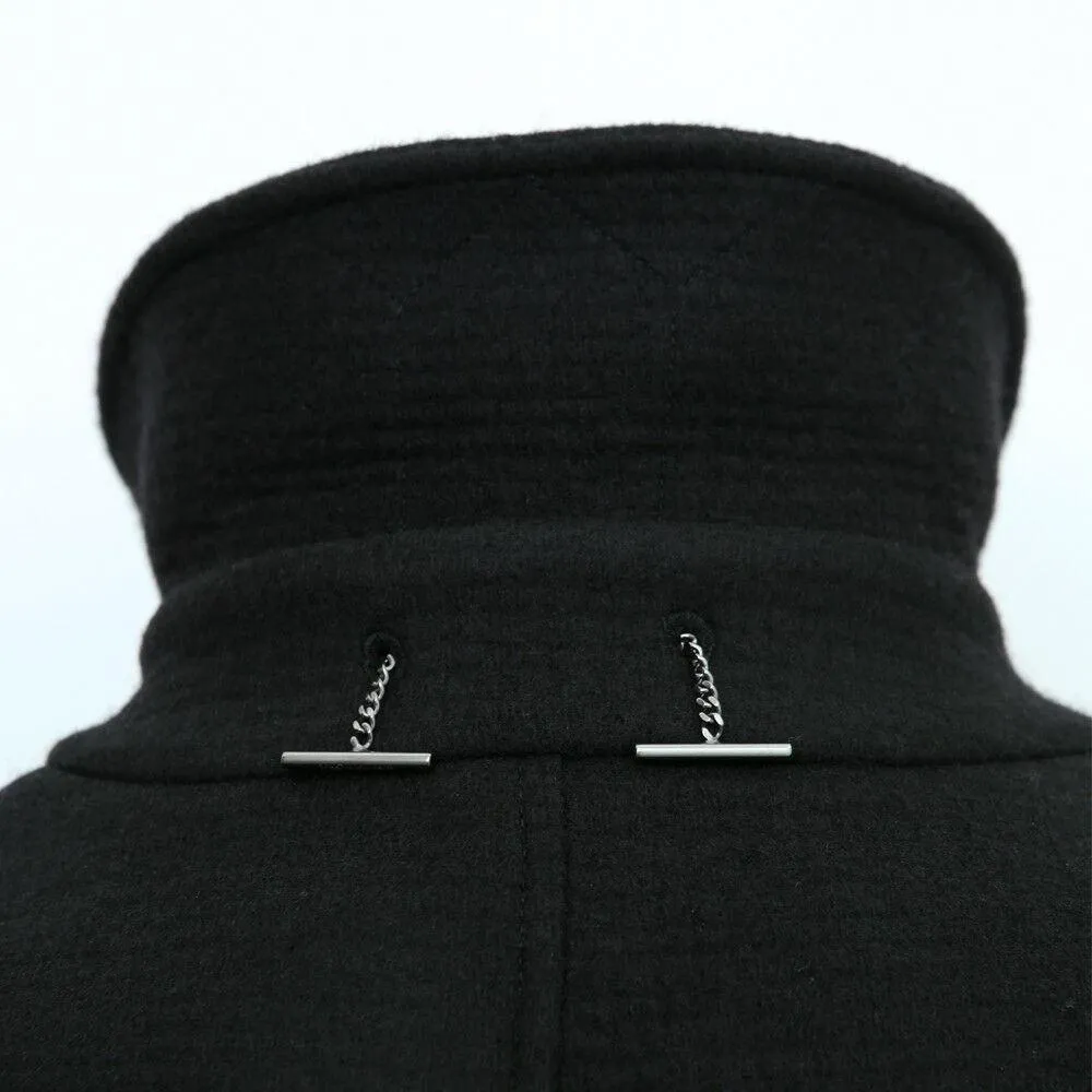 Heavy Black Overcoat in Wool