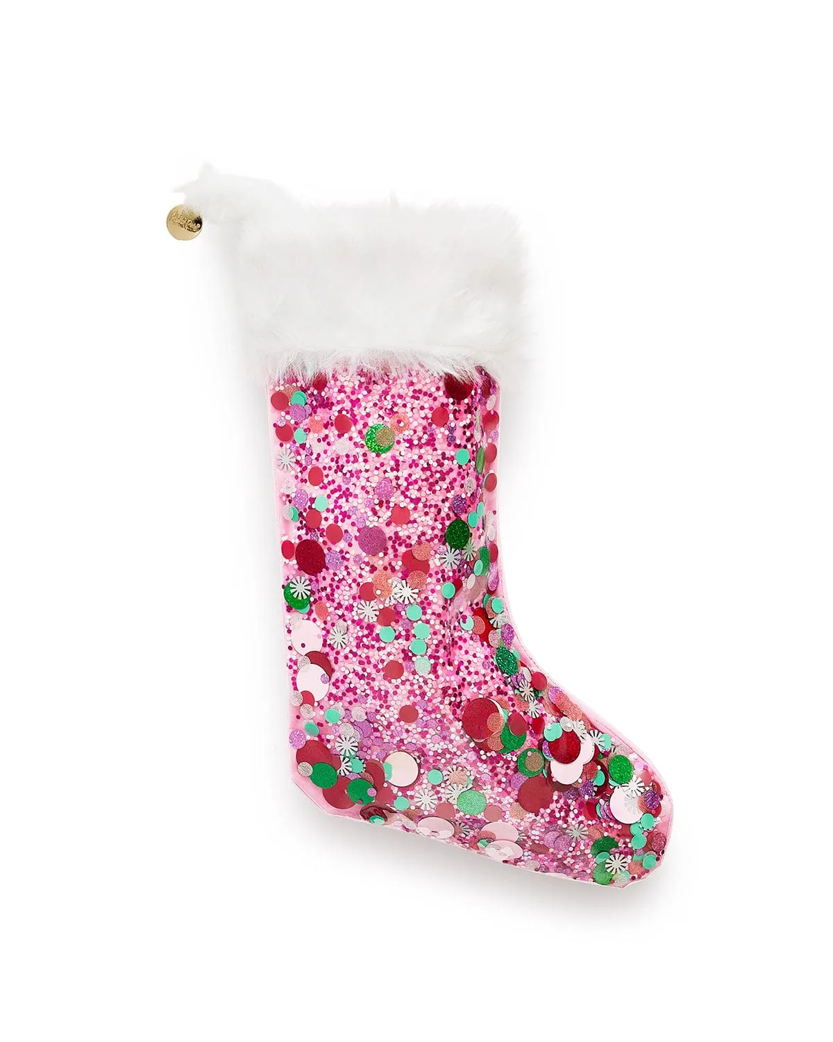 Holiday Spirit Pink Confetti Stocking