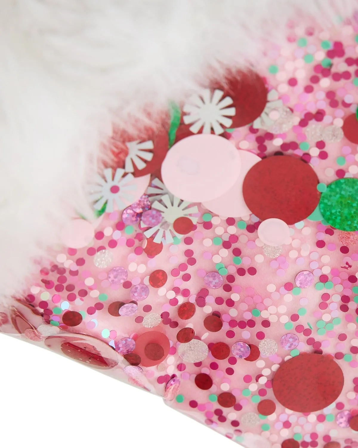 Holiday Spirit Pink Confetti Stocking