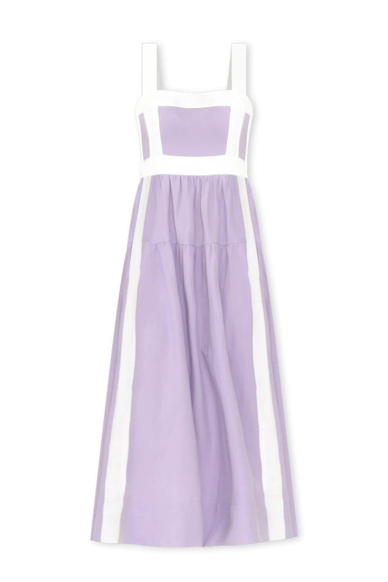 Jolie Purple Trim Cotton Blend Dress