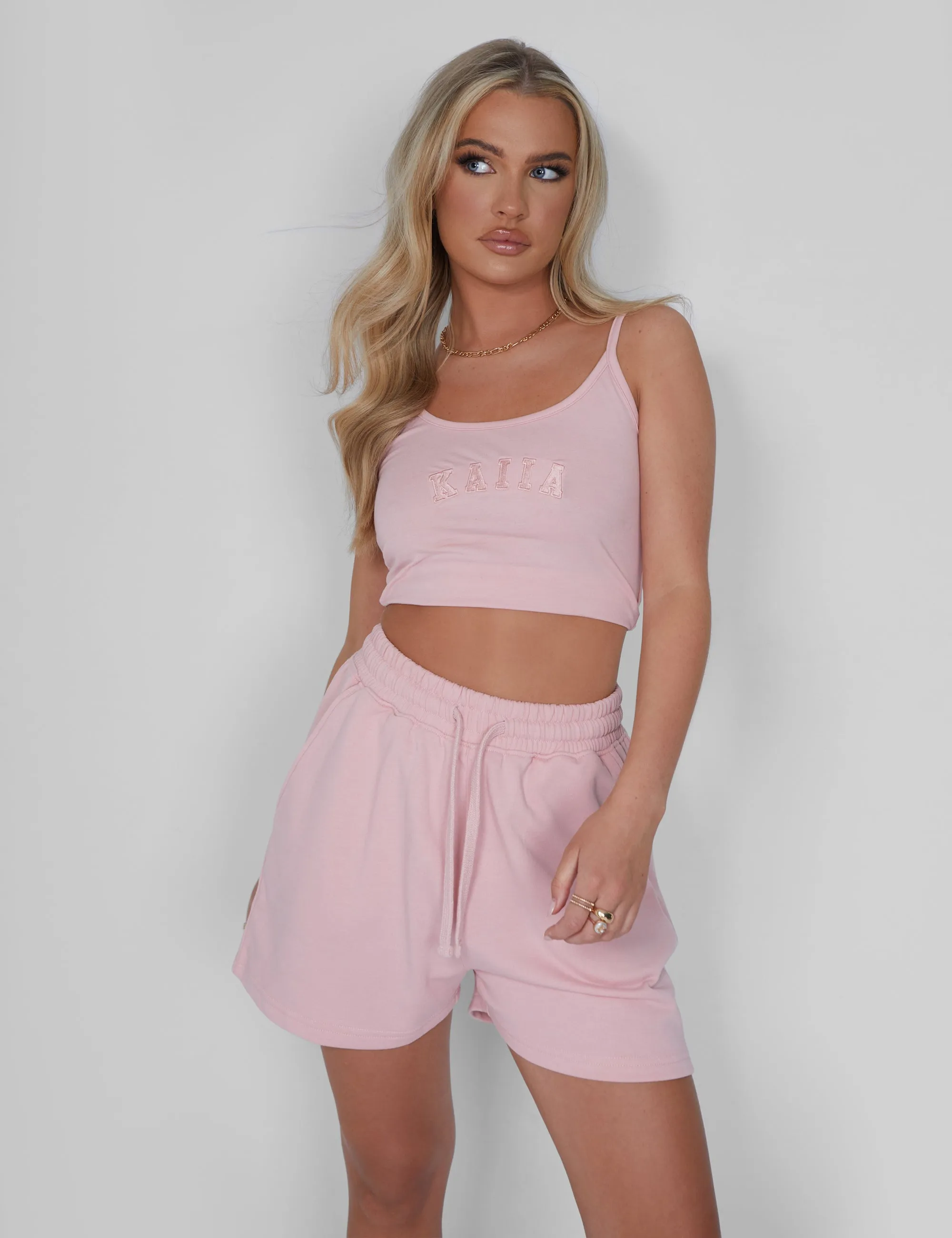 Kaiia Sweat Shorts Soft Pink