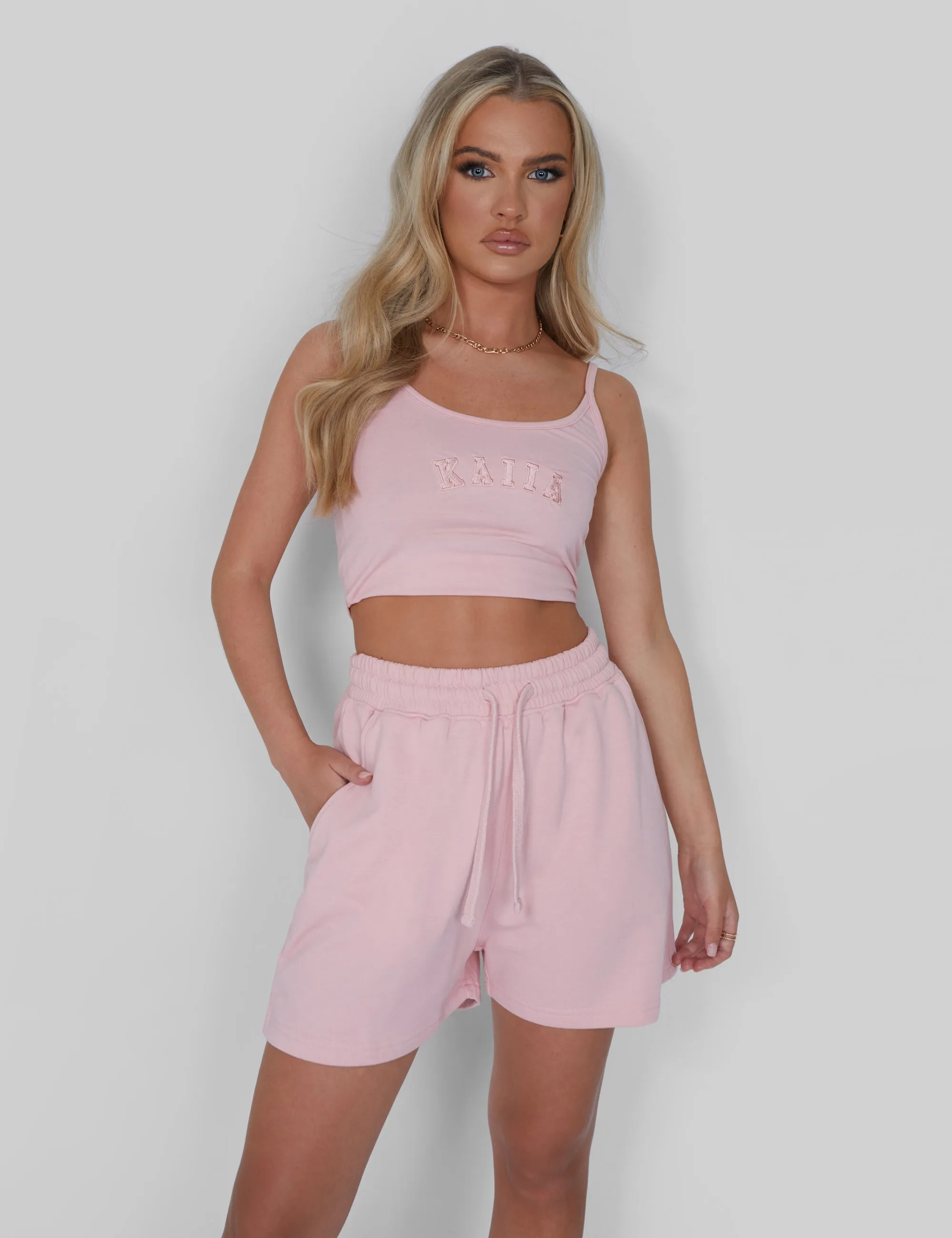 Kaiia Sweat Shorts Soft Pink