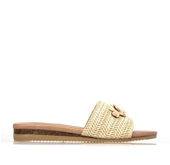 Laguna Quay Resort Karmen Beige Women's Slide Sandal Rafia