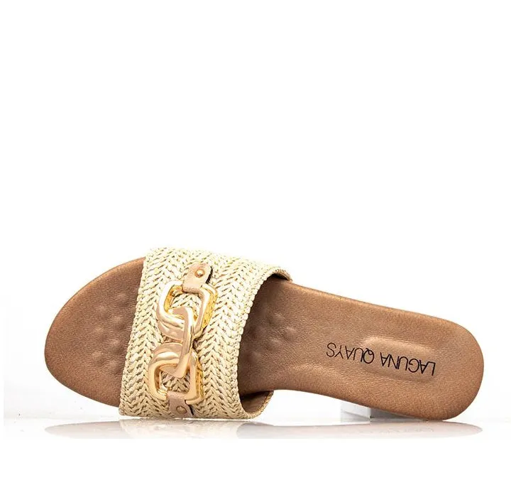 Laguna Quay Resort Karmen Beige Women's Slide Sandal Rafia