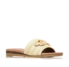 Laguna Quay Resort Karmen Beige Women's Slide Sandal Rafia