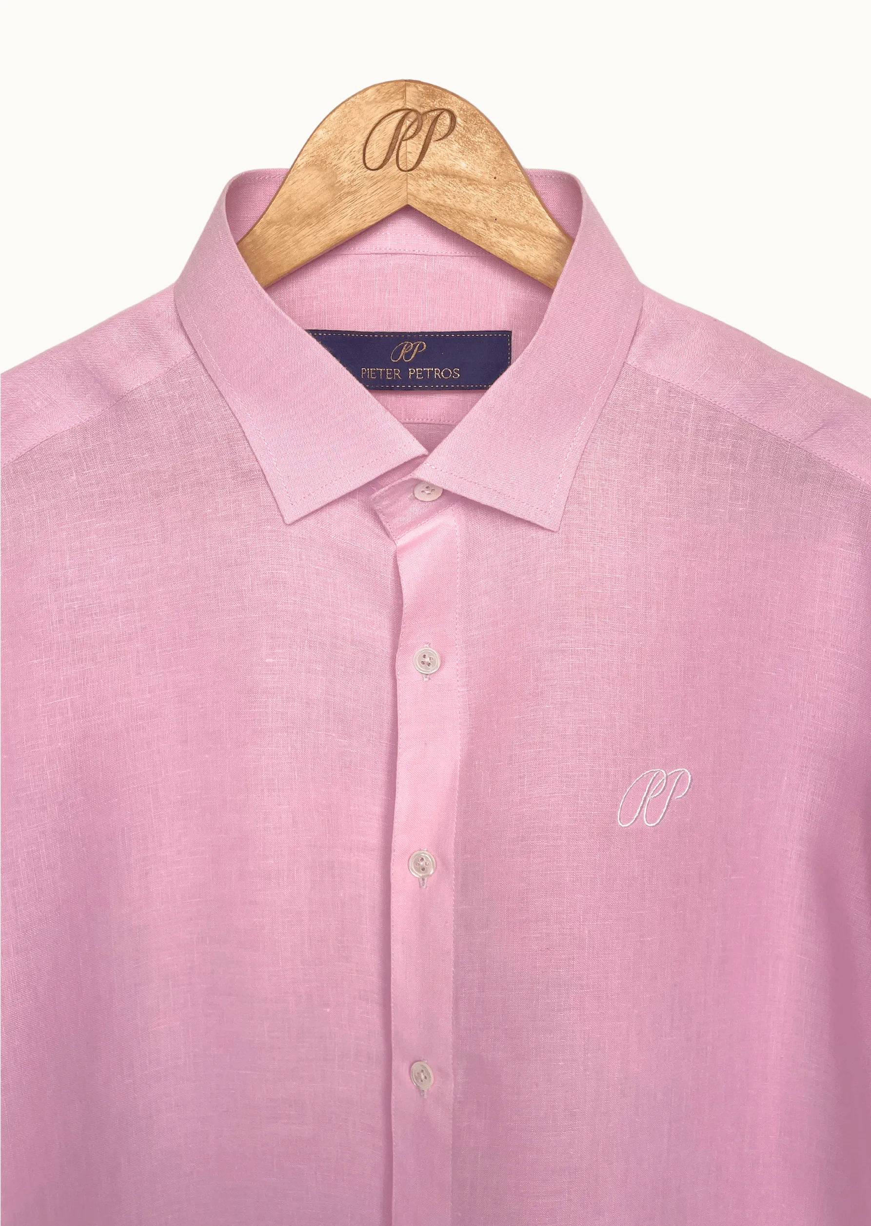 Laos Short Sleeve Linen Shirt - Violet