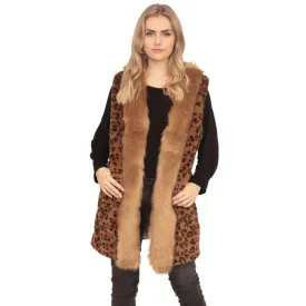 Leopard Fur Trim Vest