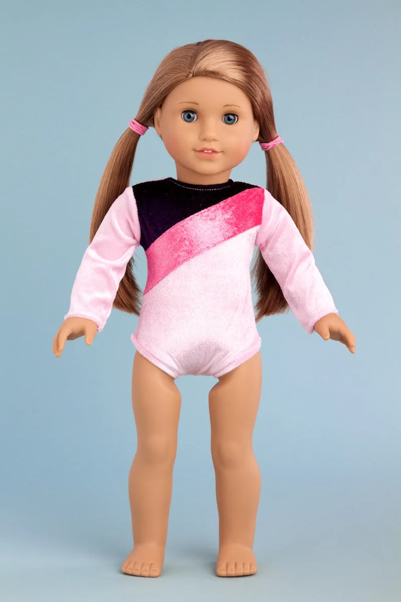 Little Gymnast - Clothes for 18 inch Doll - Pink and Purple Gymnastic Leotard with Shorts