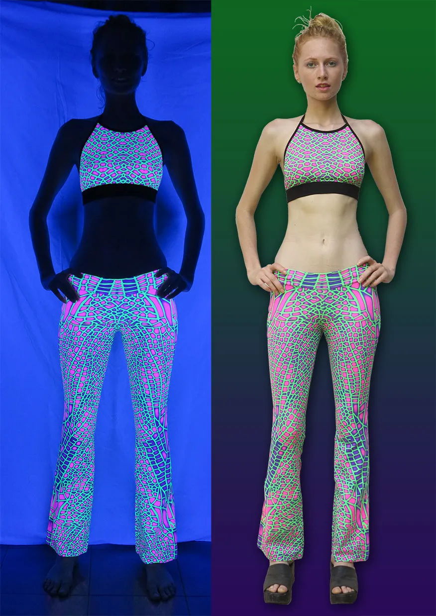 Lycra Flares : Acid Dragonfly