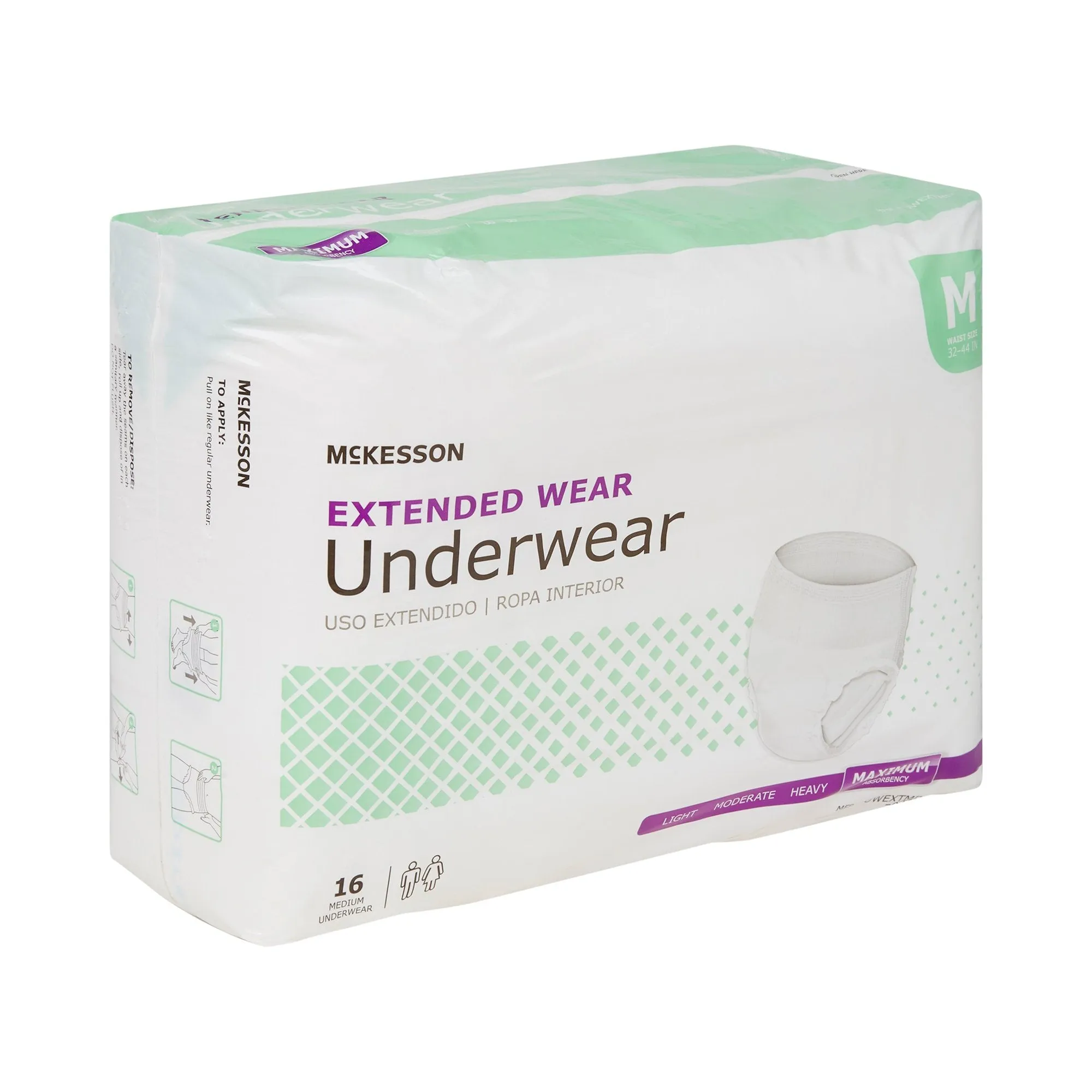 McKesson Extended Wear Maximum Absorbent Underwear, Medium