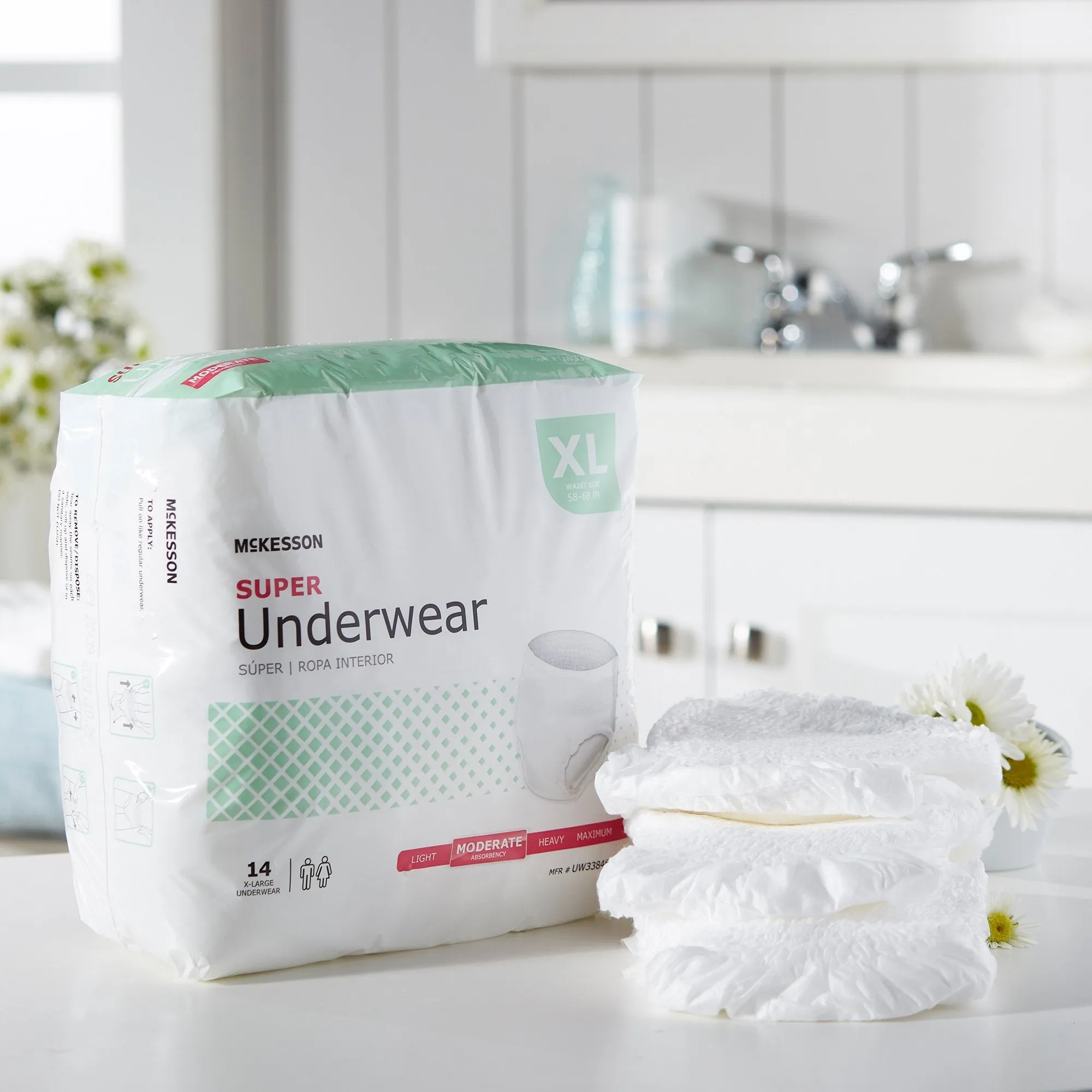 McKesson Super Moderate Absorbent Underwear, Extra Large