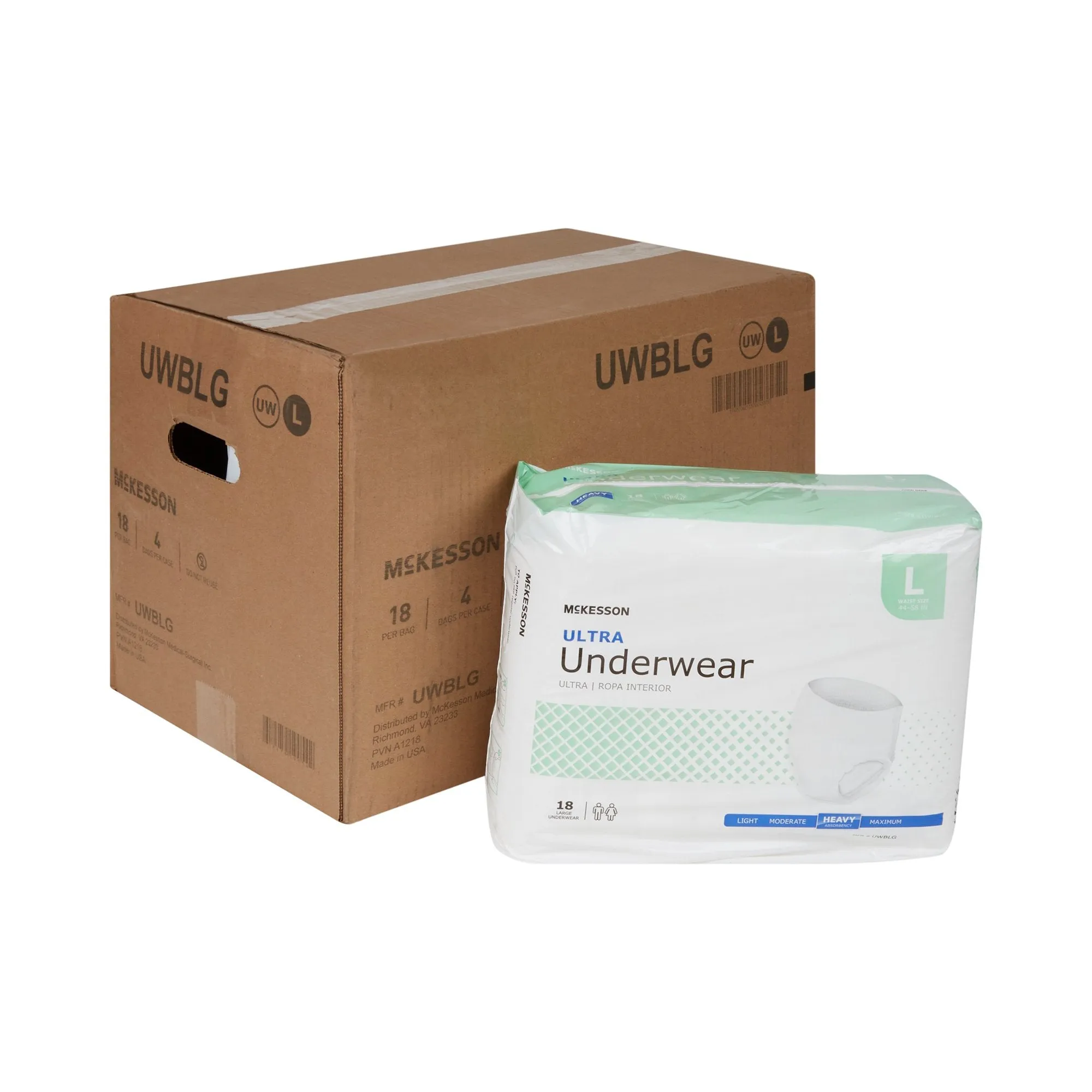 McKesson Ultra Heavy Absorbent Underwear, Large (44-58 Inch)