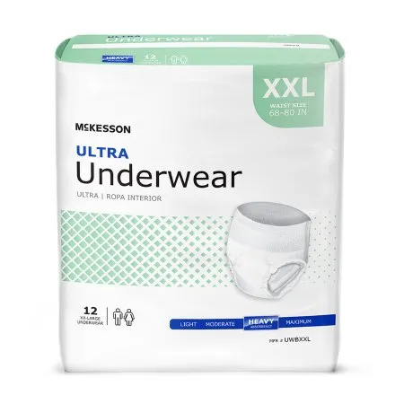 McKesson Unisex Adult Pull On Absorbent Underwear with Tear Away Seams - Heavy Absorbency