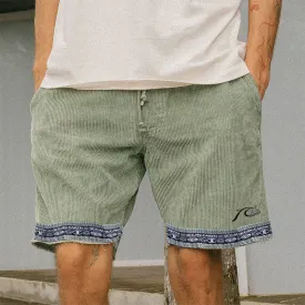 Men's Vintage Corduroy Surf Beach Vacation Casual Shorts