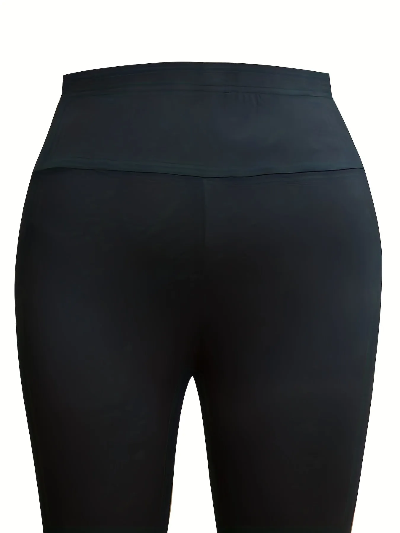 Plus Size Solid High Waisted Flare Leggings - Comfortable Stretch for Elevated Style