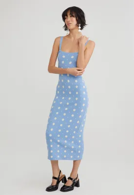 Polka Dot Knit Bodycon Dress