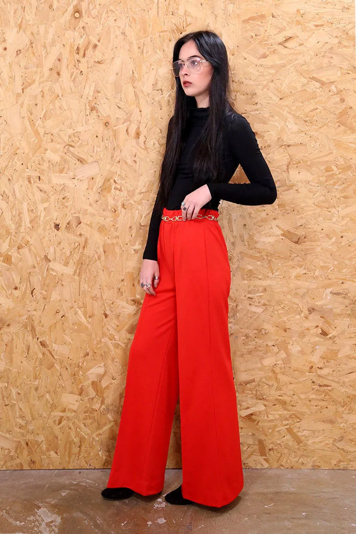 Red Wide Leg Trousers