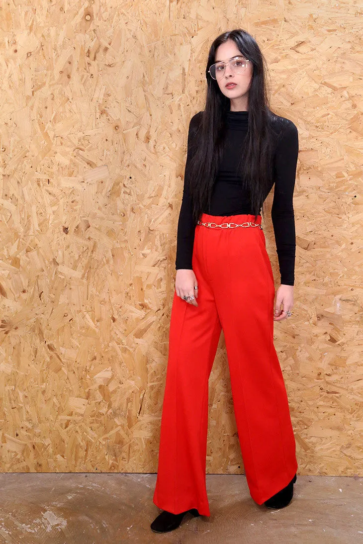 Red Wide Leg Trousers