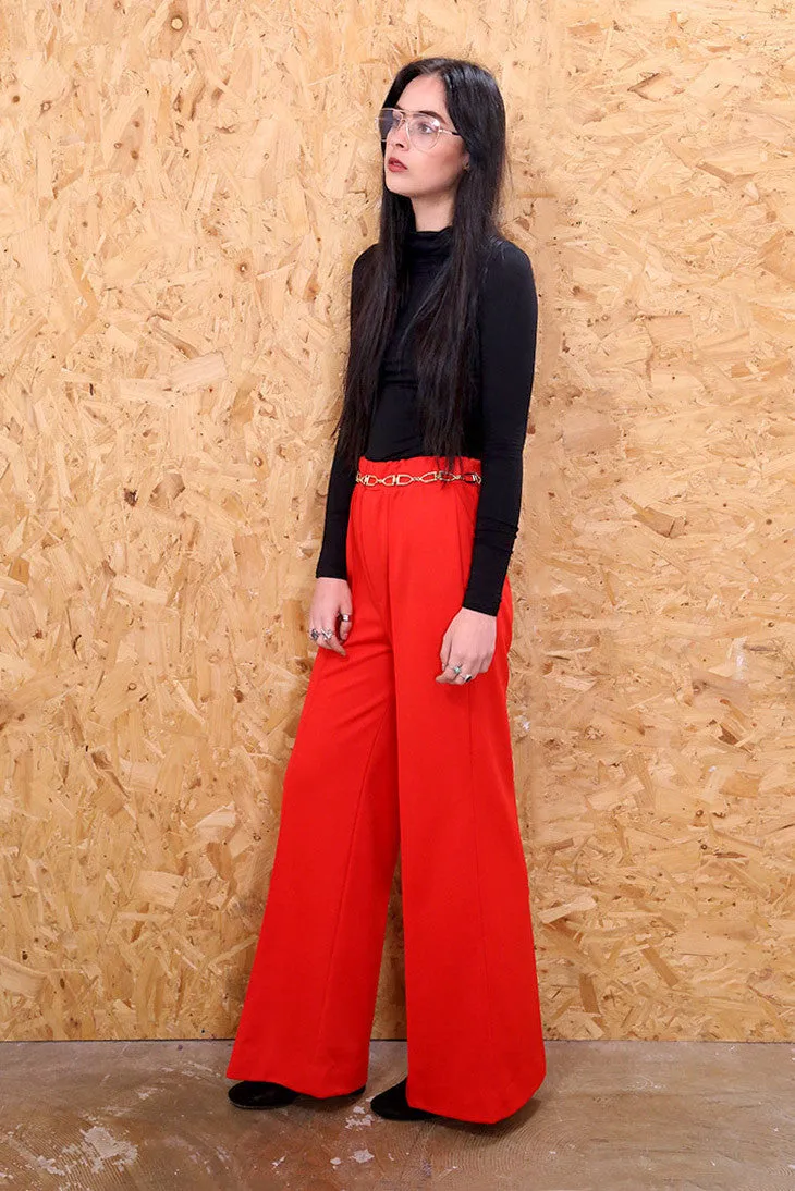 Red Wide Leg Trousers