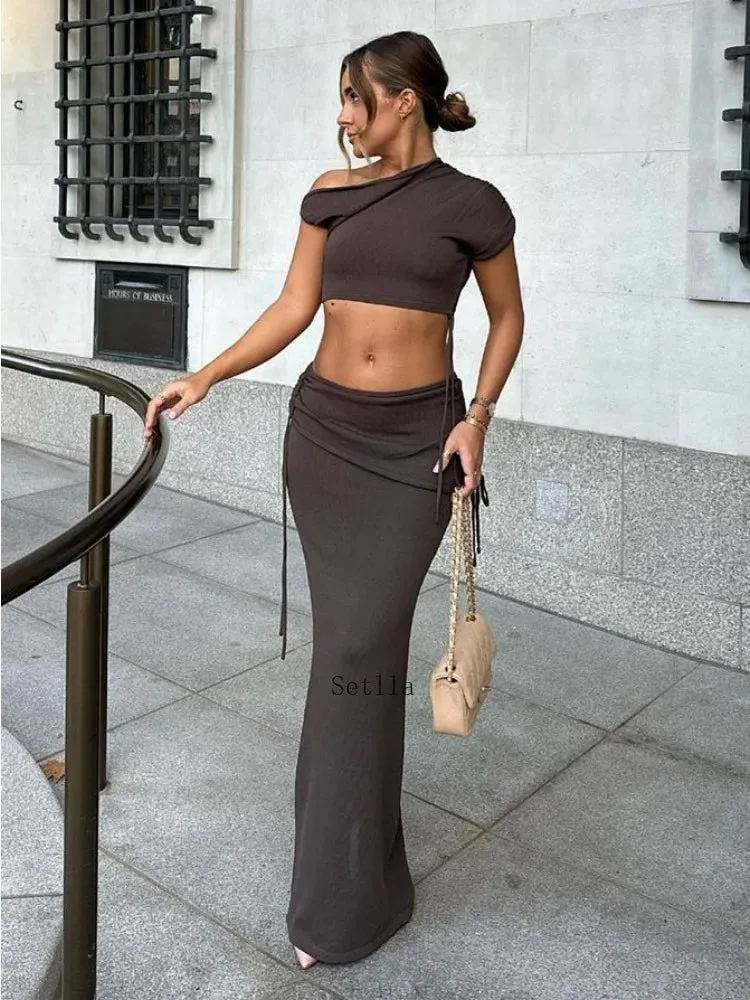 Sexy Bandage Skirt Set Maxi Dress