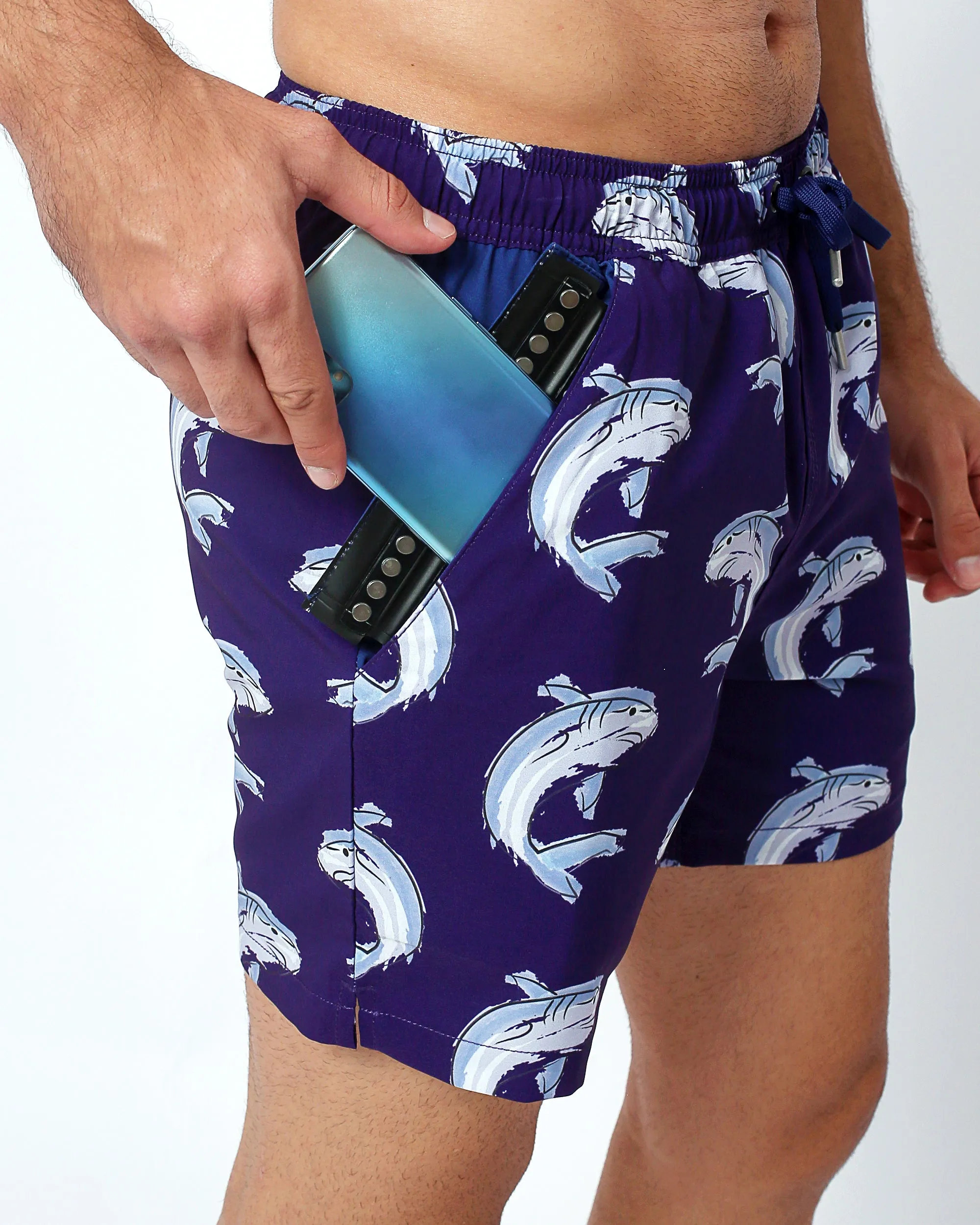 Sharks - Swim Shorts with Waterproof Pocket